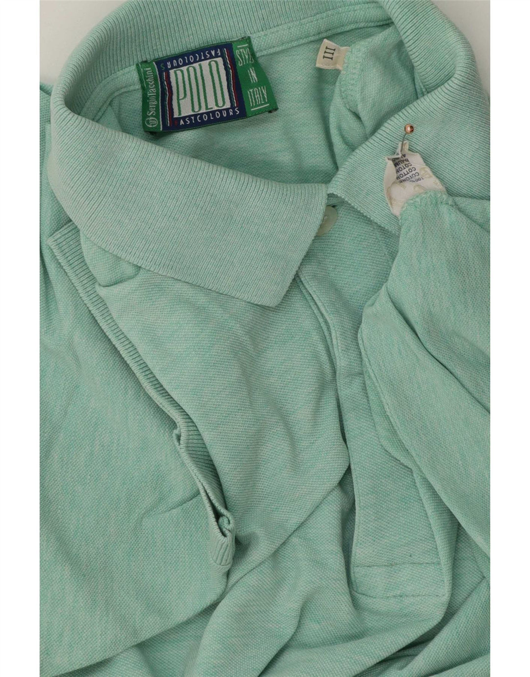 Camisa polo masculina Sergio Tacchini algodão manchado verde médio