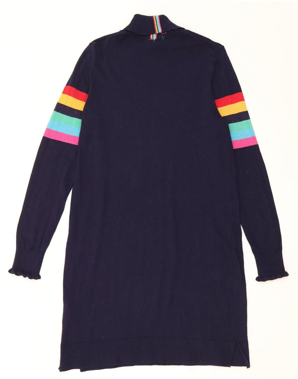 Vestido feminino Joules com gola redonda e listrado azul marinho pequeno Reino Unido 10