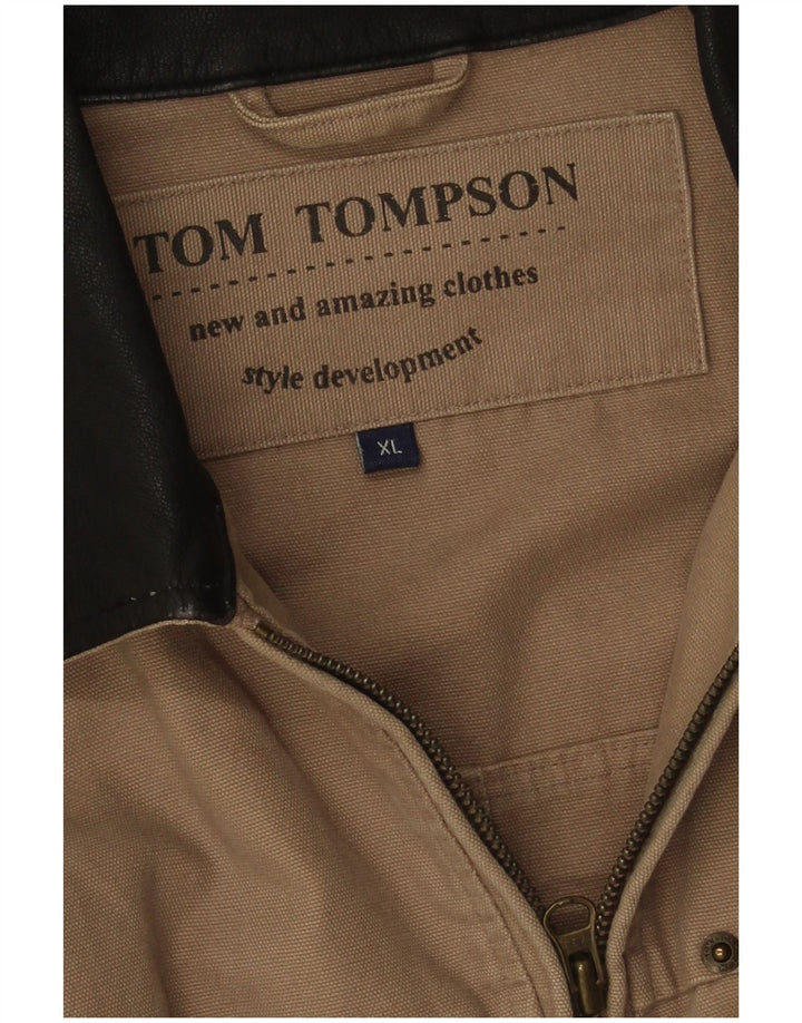 Jaqueta bomber masculina Tom Tompson Reino Unido 42 XL algodão bege
