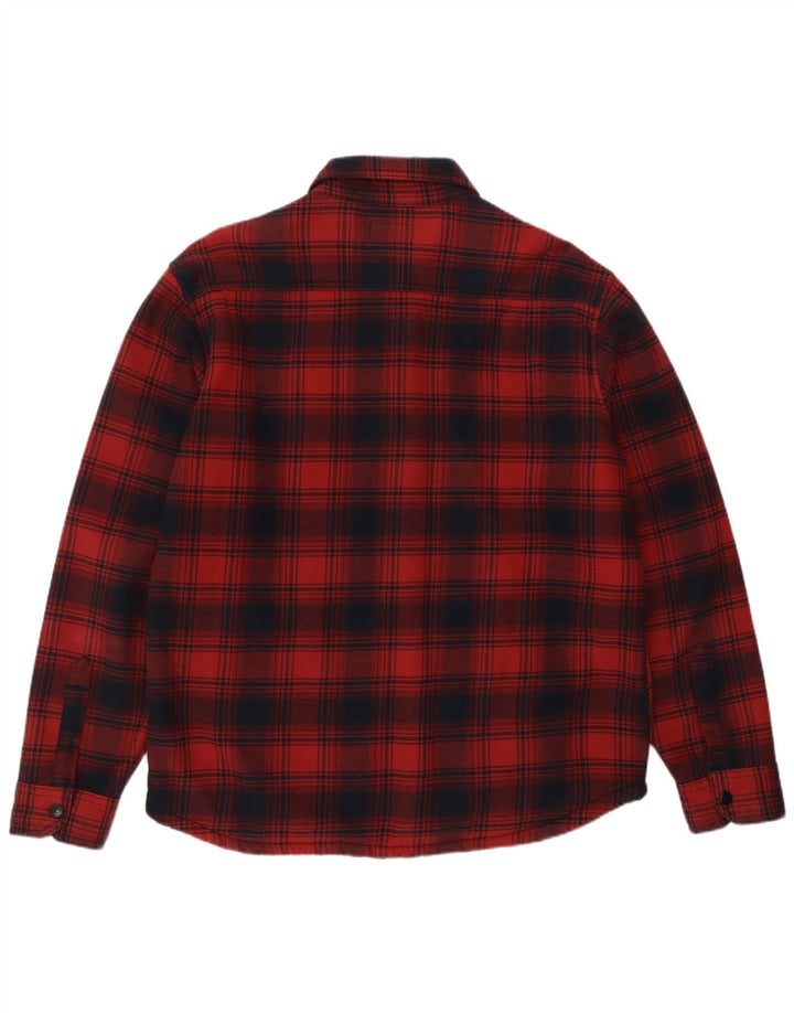 Camisa masculina de flanela lenhador Marks & Spencer grande algodão xadrez vermelho