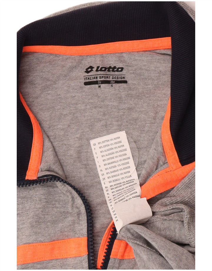 Lotto Mens Treino Top Jaqueta Pequena Cinza Colorblock Algodão