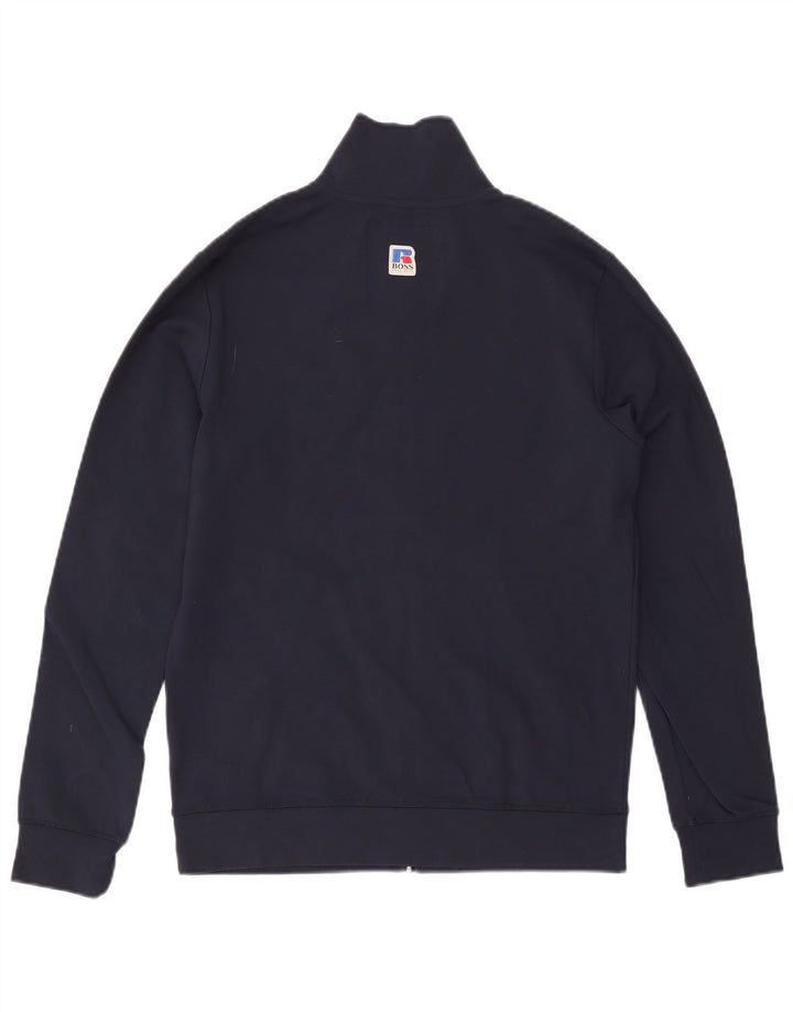 Hugo Boss Jaqueta masculina de agasalho médio azul marinho viscose