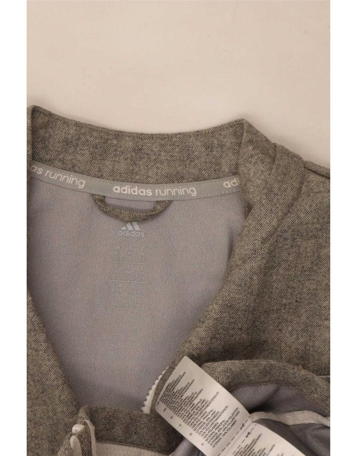 Jaqueta Bomber Adidas Feminina UK 12/14 Cinza Médio Colourblock Lã