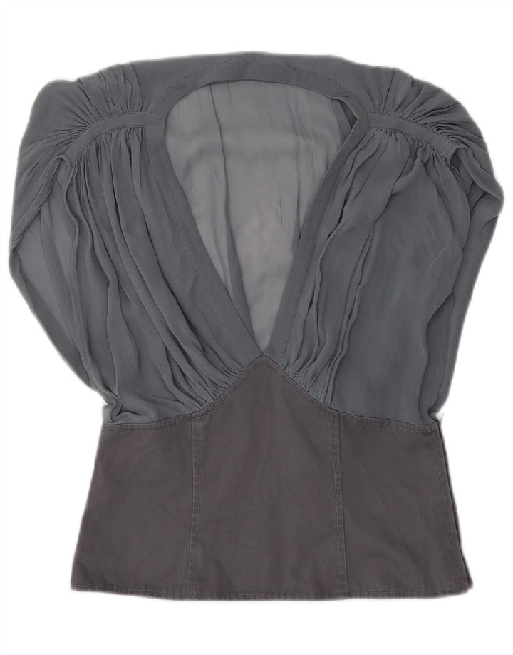 Blusa feminina French Connection Top UK 6 XS algodão cinza
