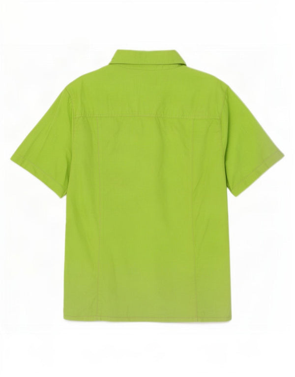 Camisa feminina vintage de manga curta IT 46 algodão verde grande