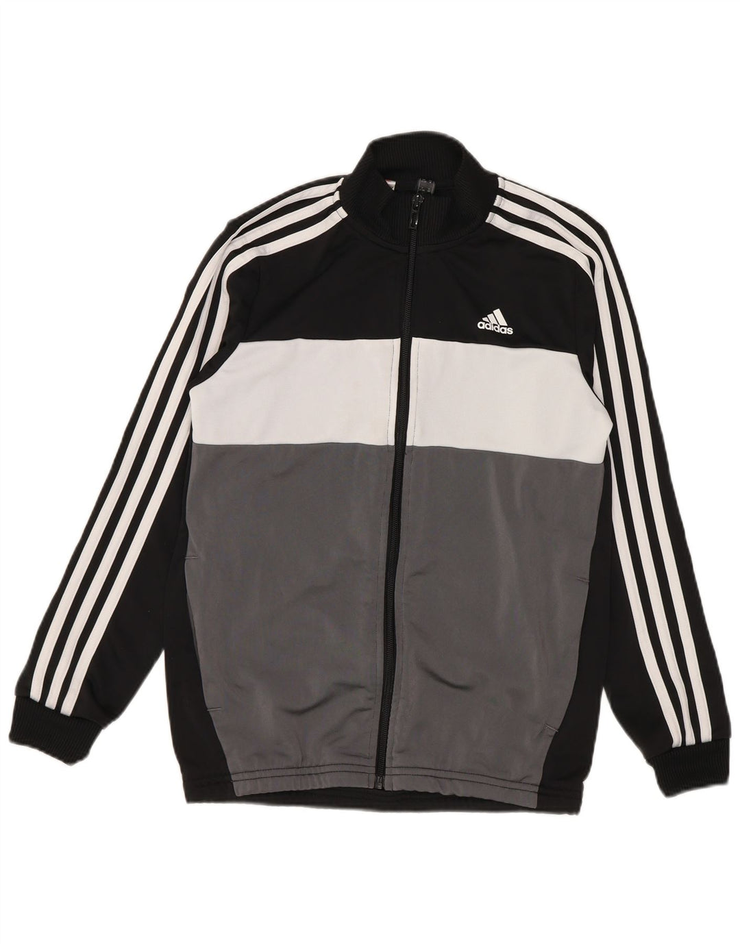 Jaqueta Adidas Meninos Treino Top 11-12 Anos Cinza Colorblock Poliéster