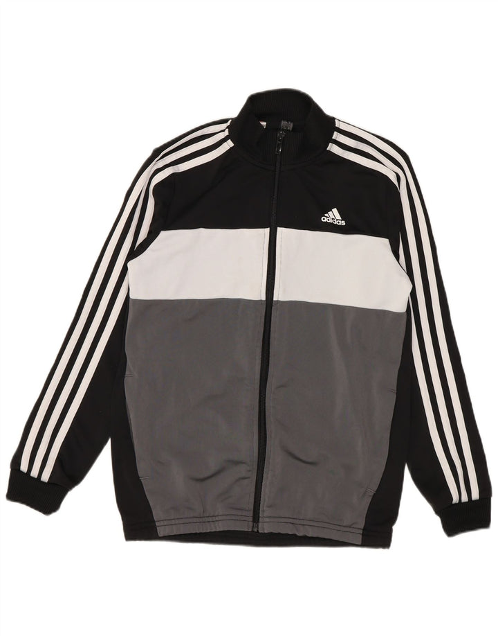 Jaqueta Adidas Meninos Treino Top 11-12 Anos Cinza Colorblock Poliéster