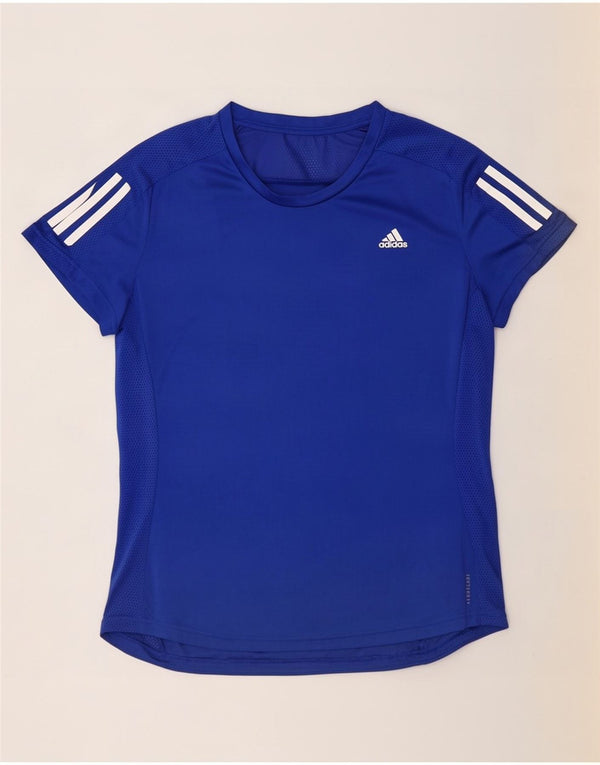 Camiseta Adidas Aeroready Feminina Top UK 16/18 Grande Azul Poliéster