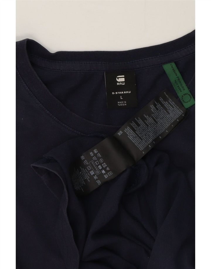 Camiseta masculina G-Star Top grande algodão azul marinho