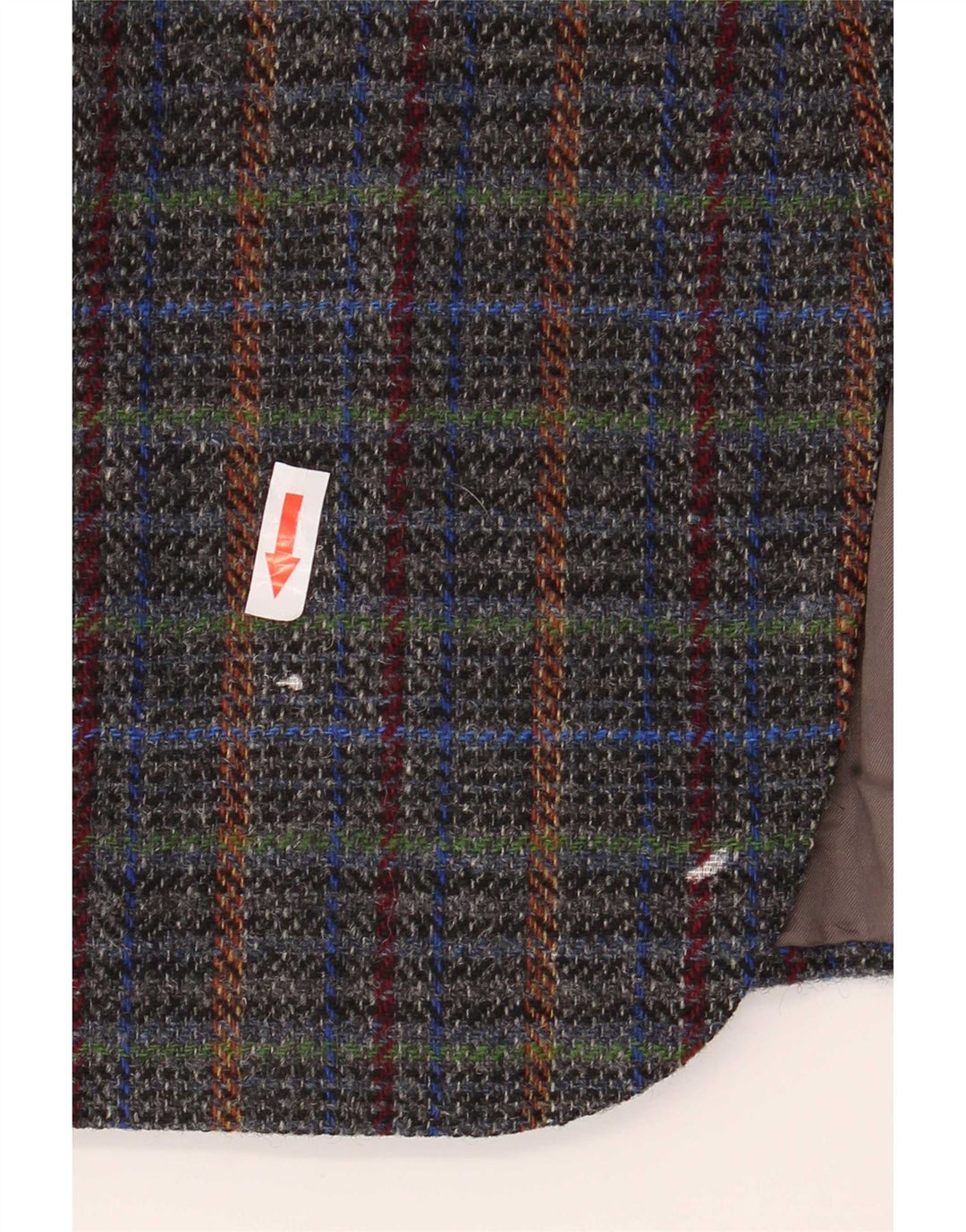 Jaqueta blazer masculina vintage com 2 botões Reino Unido 40 grande lã xadrez cinza