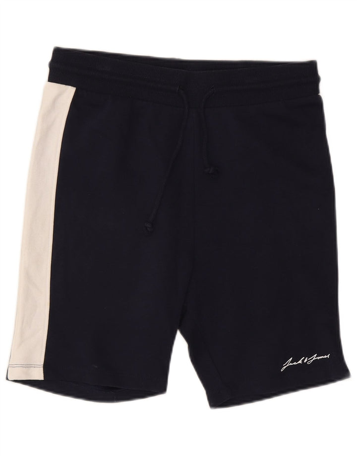 Shorts esportivos masculinos Jack & Jones médio azul marinho algodão colorblock