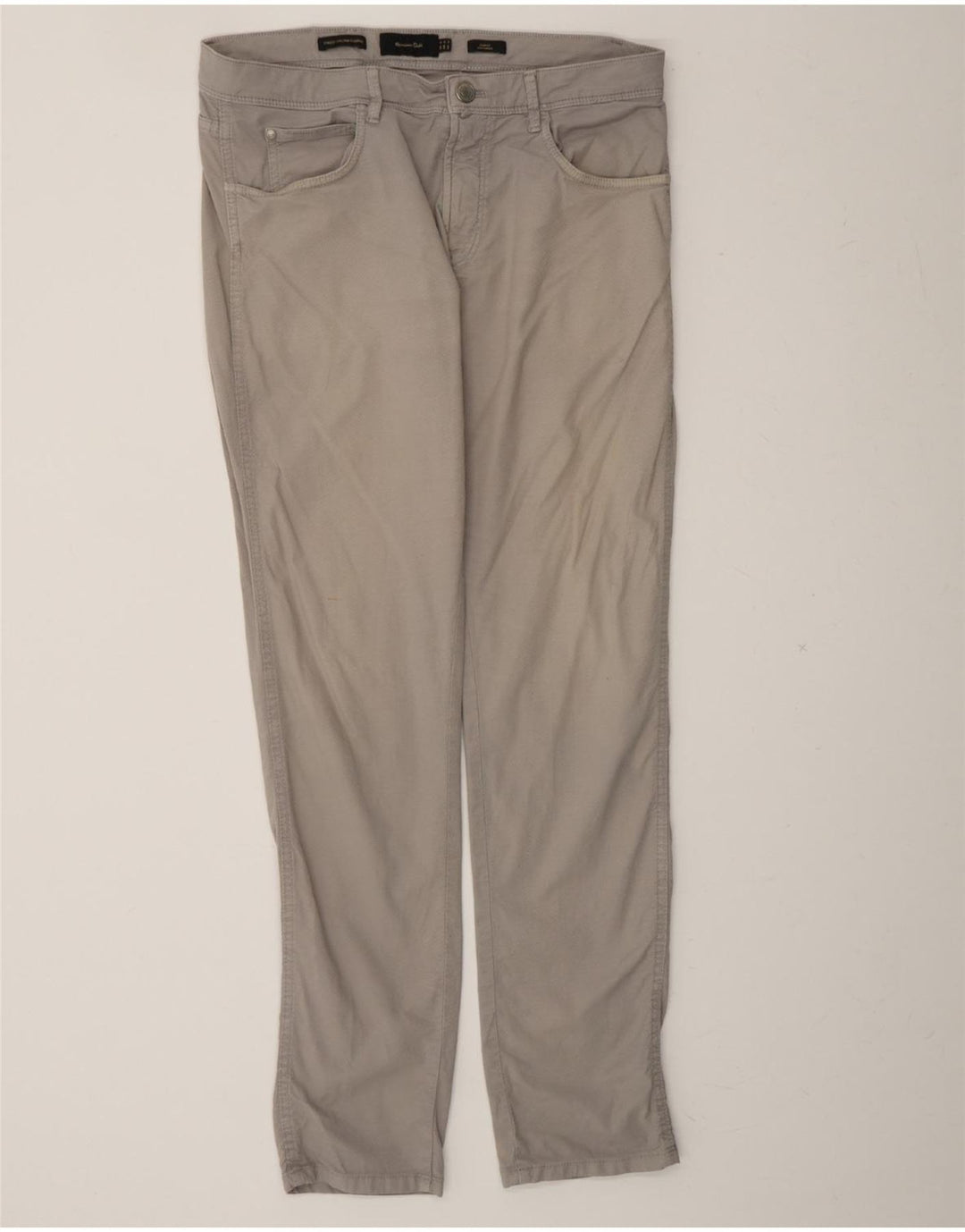 MASSIMO DUTTI Mens Slim Fit Casual Trousers W32 L30 Grey Cotton Vintage Massimo Dutti and Second-Hand Massimo Dutti from Messina Hembry 