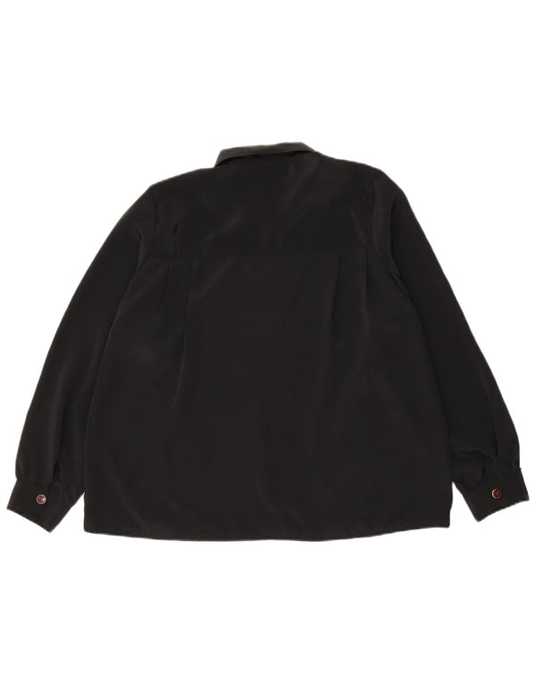 Blusa feminina vintage UK 14 grande preta