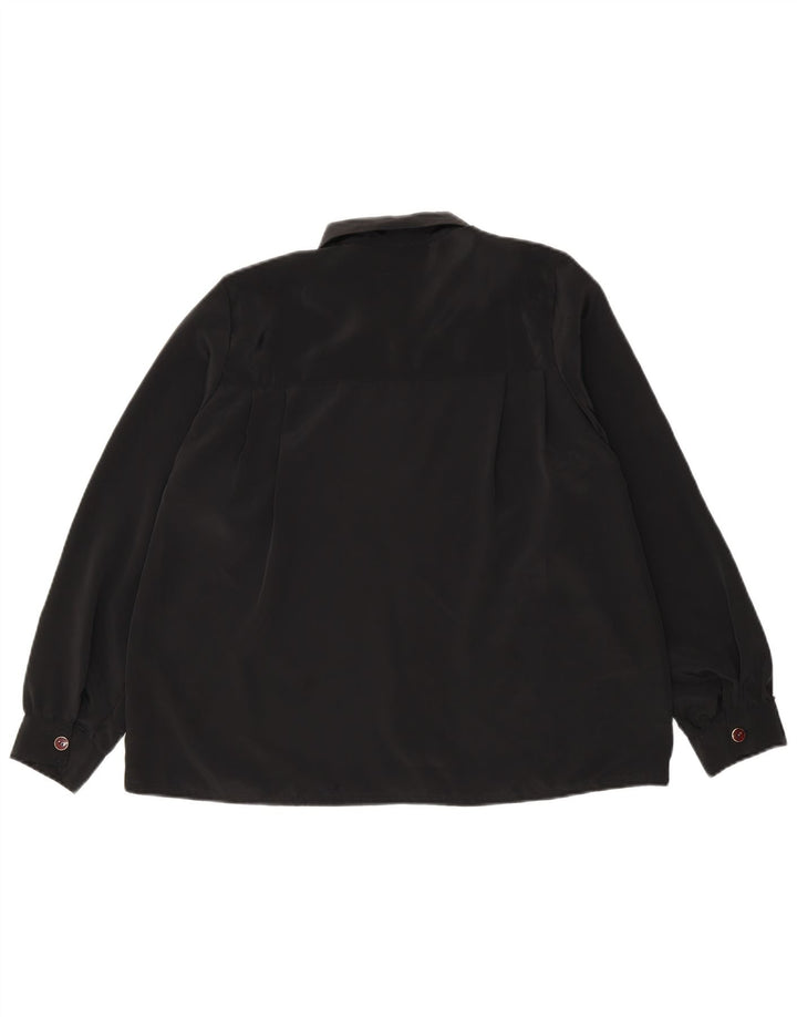 Blusa feminina vintage UK 14 grande preta