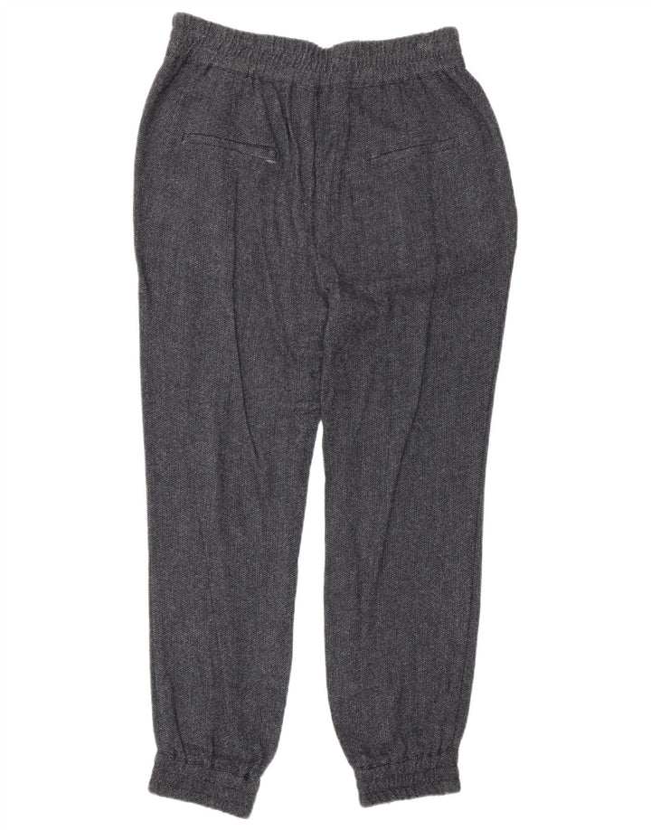 Calça jogger feminina Zara médio W28 L27 azul marinho espinha de peixe viscose