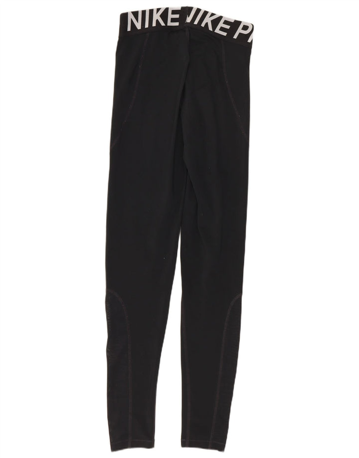 Nike Womens Graphic Leggings UK 8 Pequeno Poliéster Preto