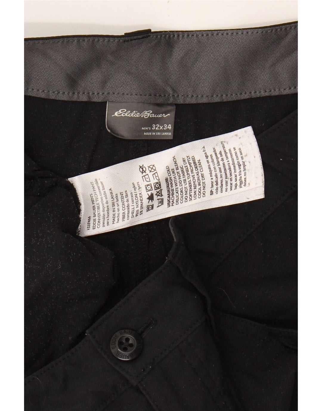 EDDIE BAUER Womens Straight Casual Trousers W32 L34 Black Nylon Vintage Eddie Bauer and Second-Hand Eddie Bauer from Messina Hembry 