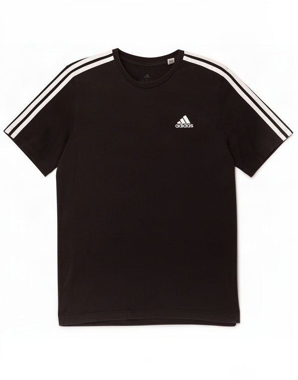 Adidas Mens Camiseta Top Médio Algodão Preto