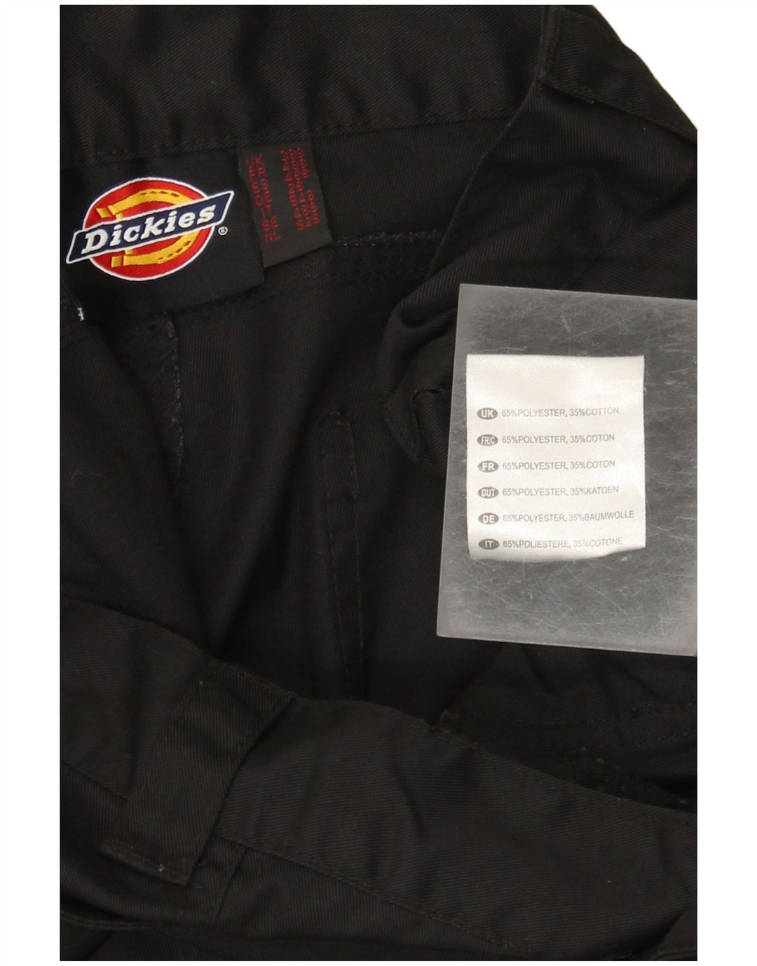Calças cargo retas masculinas Dickies W38 L28 poliéster preto