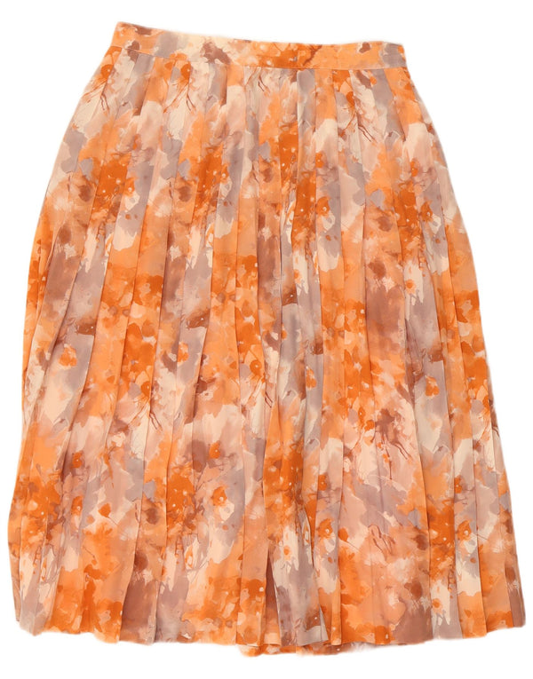 Saia plissada feminina vintage IT 48 XL W30 Laranja Tie Dye Silk