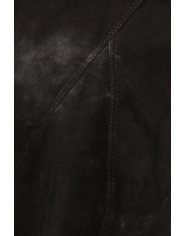 Casaco feminino vintage de shearling UK 18 XL preto