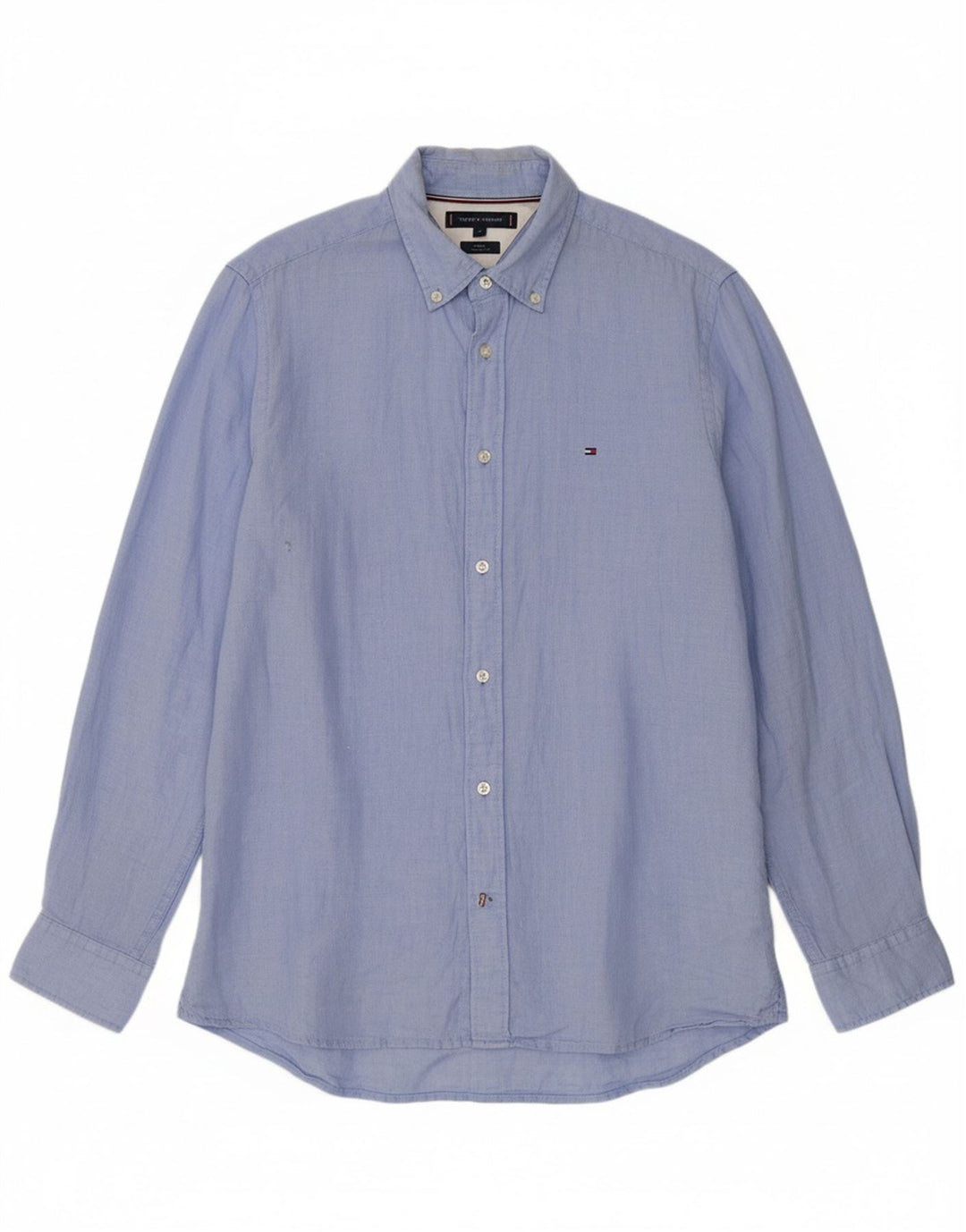 Camisa masculina TOMMY HILFIGER regular fit grande linho azul