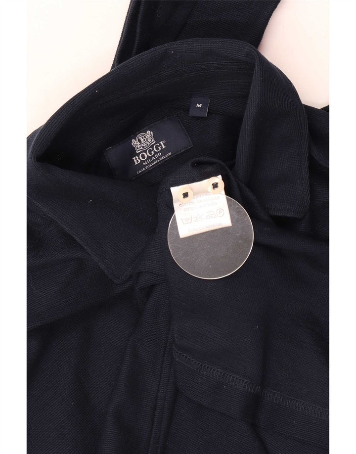 Camisa pulôver masculina Boggi de algodão azul marinho médio