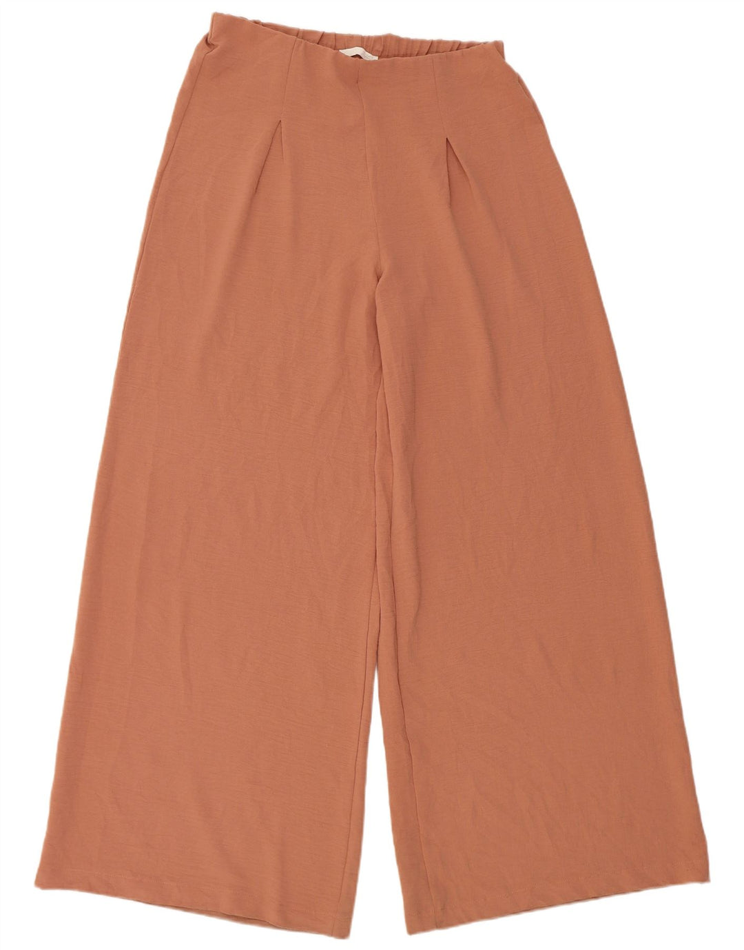 Zara Calça feminina casual de perna larga grande W32 L32 marrom poliéster