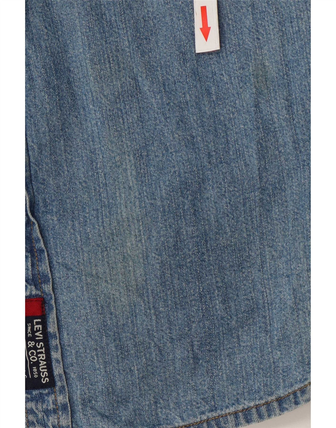 Camisa jeans masculina de manga curta Levi's azul médio algodão