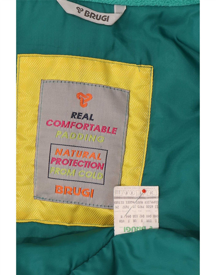 Jaqueta de esqui superdimensionada feminina Brugi UK 14 poliéster colorblock verde médio