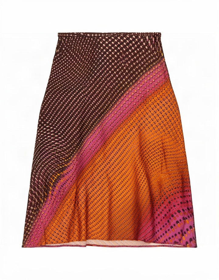 Saia feminina Zara A-Line médio W28 poliéster manchado multicolorido