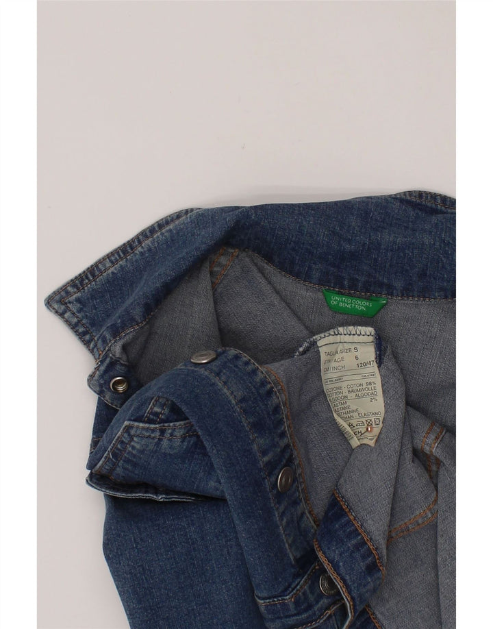 Jaqueta jeans masculina BENETTON 5-6 anos pequeno azul algodão