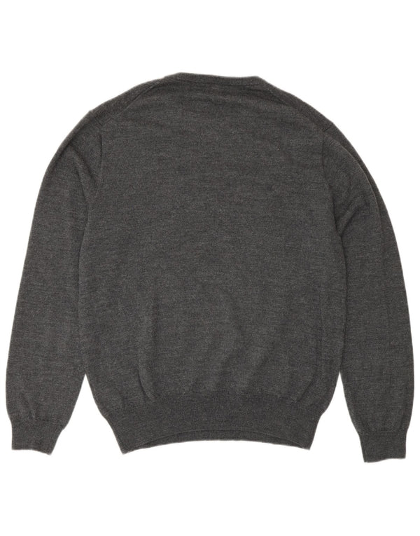 Suéter masculino Polo Ralph Lauren com gola redonda e lã cinza médio