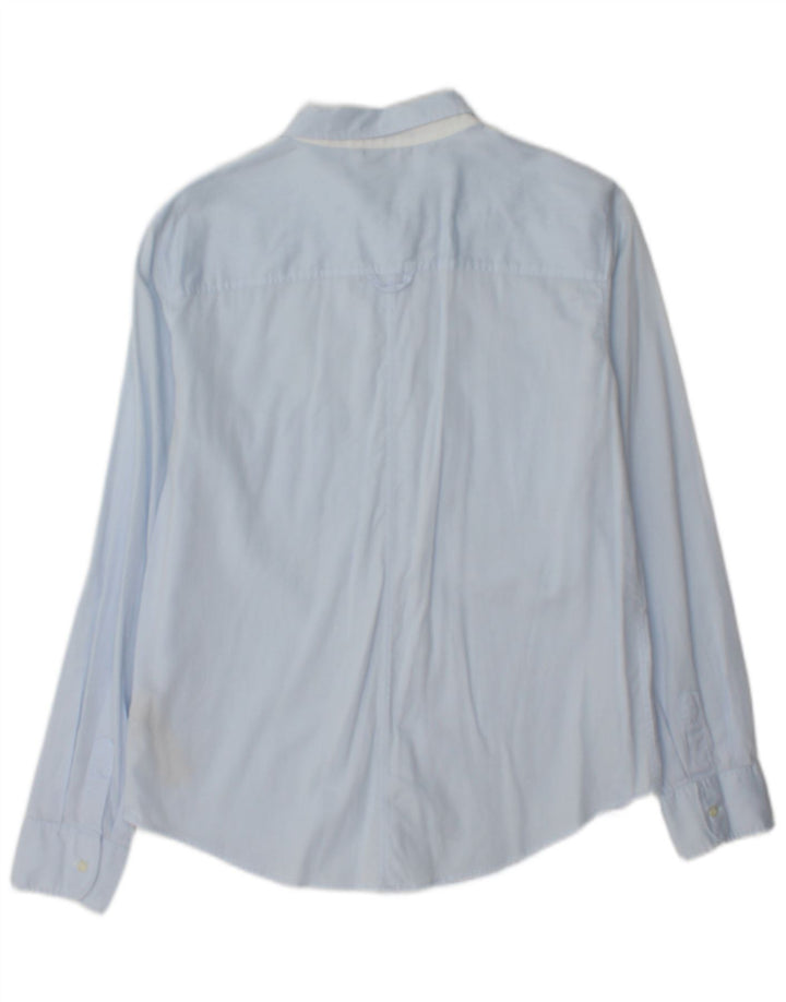 Camisa feminina Massimo Dutti tamanho 42 grande algodão listrado azul