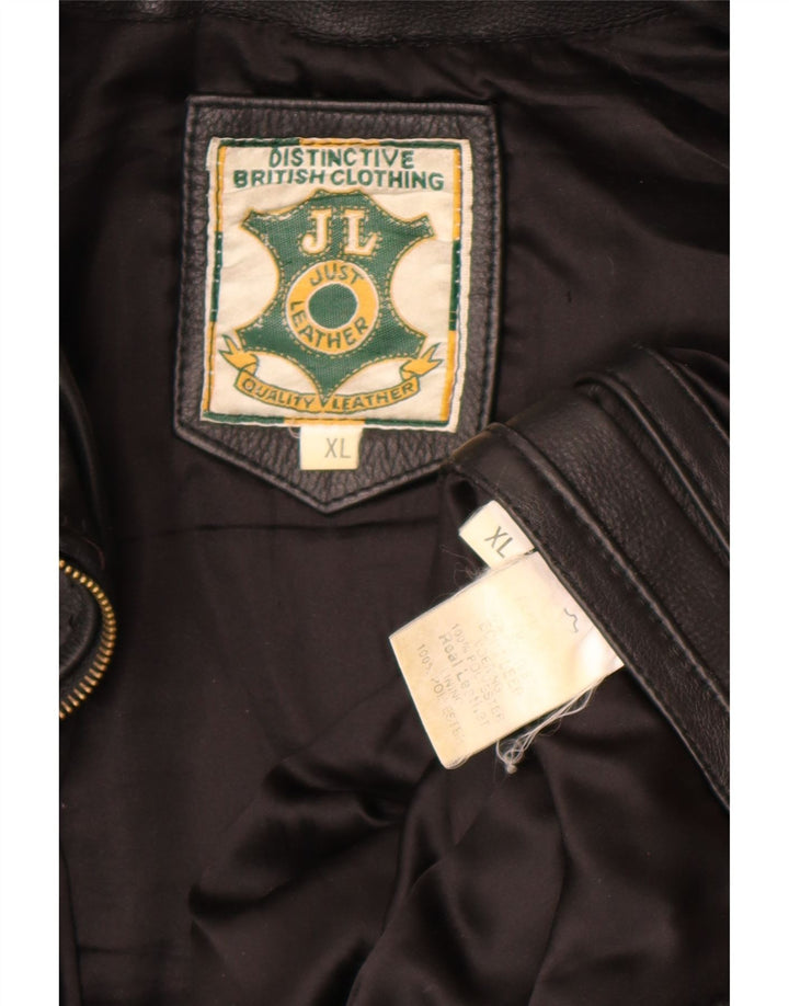 Jaqueta de couro masculina vintage UK 42 XL couro preto
