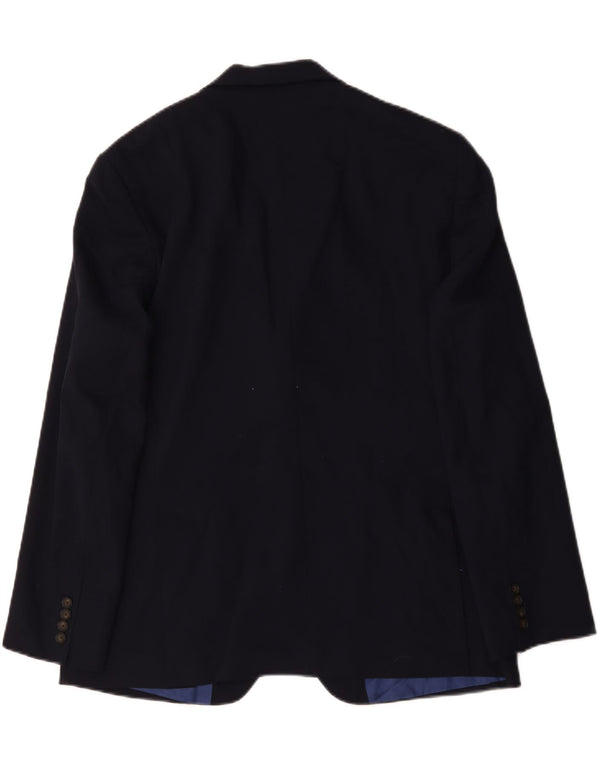 Jaqueta blazer masculina de 2 botões Marks & Spencer Reino Unido 44 XL lã azul marinho