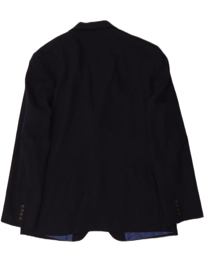 Jaqueta blazer masculina de 2 botões Marks & Spencer Reino Unido 44 XL lã azul marinho