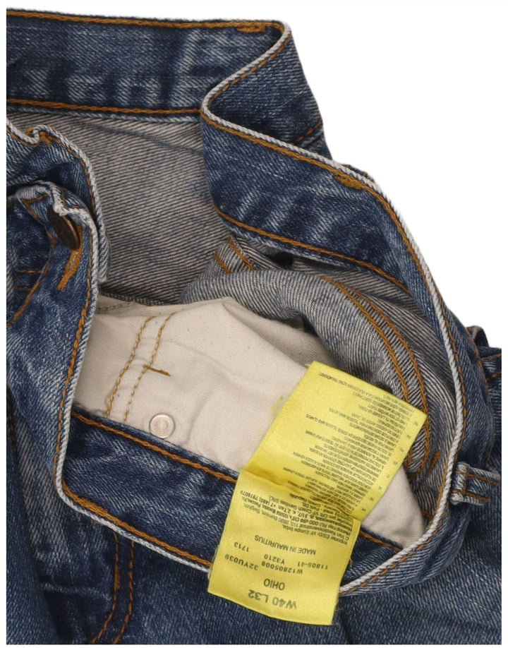 WRANGLER Masculino Ohio Straight Jeans W40 L32 Azul Algodão