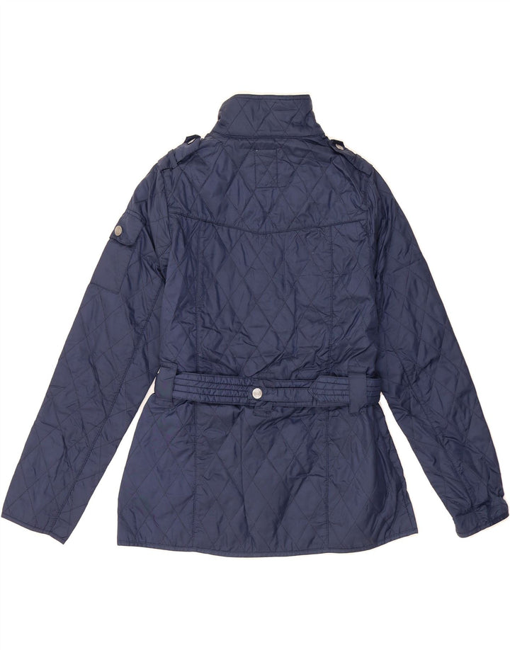 J. CREW Womens Quilted Jacket US 10 Large Navy Blue Nylon Vintage J. Crew and Second-Hand J. Crew from Messina Hembry 