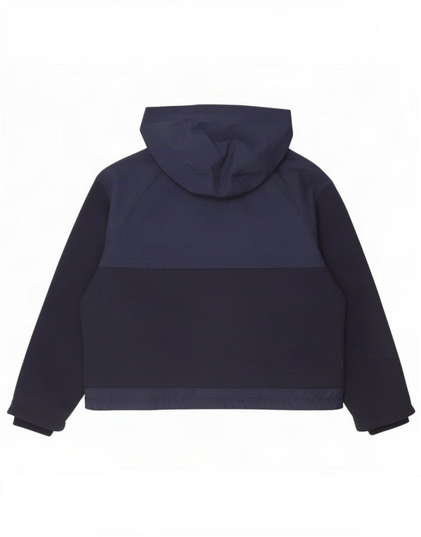 Jaqueta bomber feminina com capuz Jack Wills Reino Unido 14 grande bloco colorido azul marinho