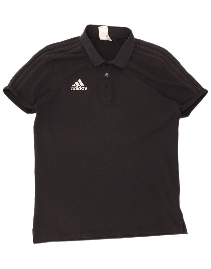 Camisa polo masculina Adidas Climalite grande algodão preto