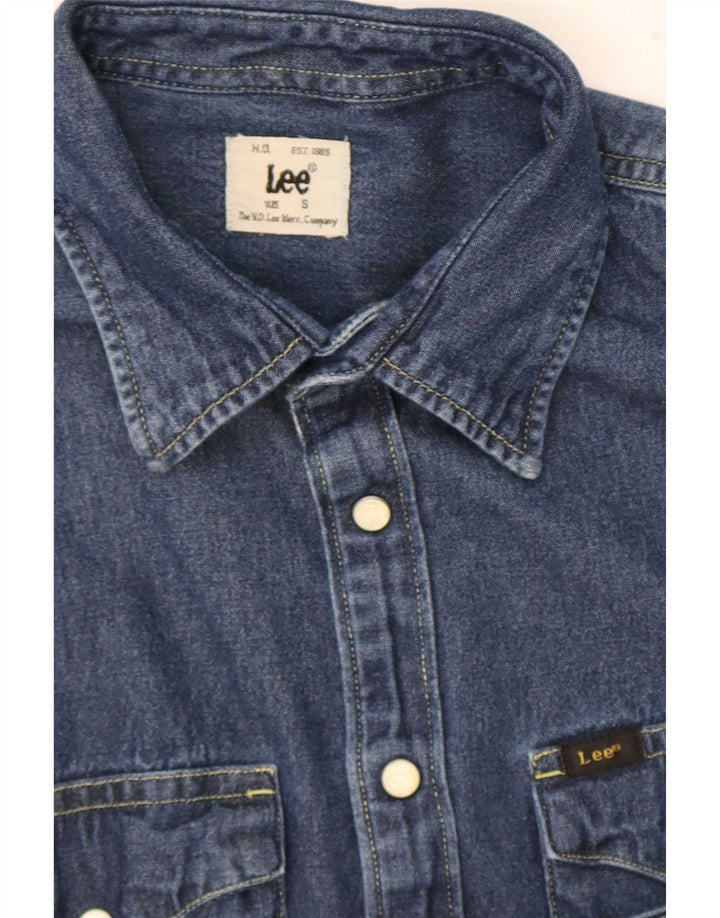 Camisa jeans masculina Lee pequena azul