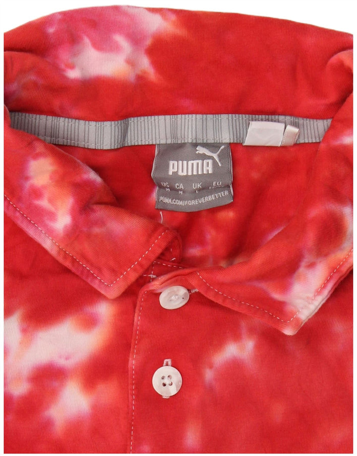 Camisa polo masculina PUMA grande vermelha tie-dye