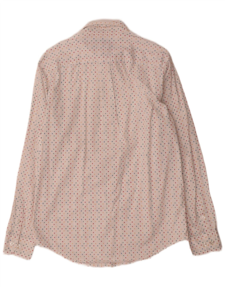 Camisa masculina Penguin pequena algodão manchado branco