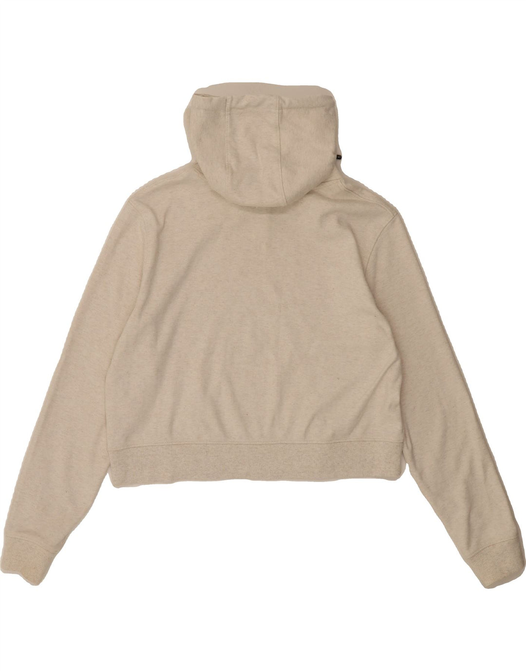 KANGOL Womens Crop Hoodie Jumper UK 14 Large Off White Cotton Vintage Kangol and Second-Hand Kangol from Messina Hembry 