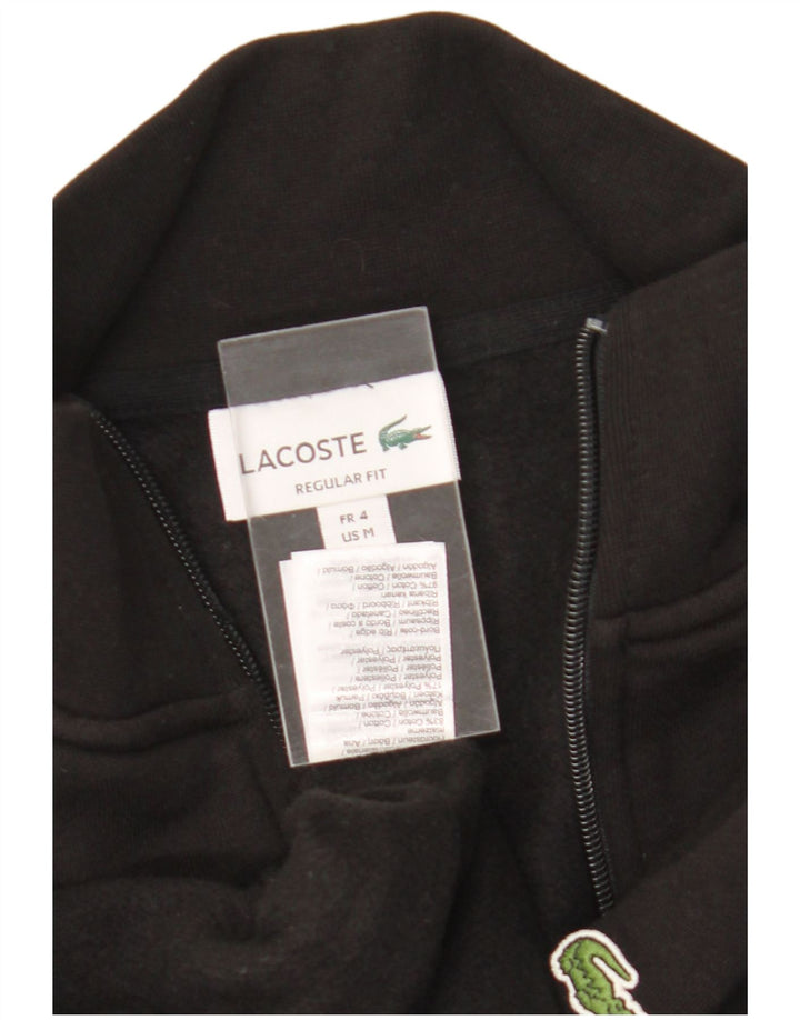 Lacoste Mens Regular Fit Tracksuit Top Jacket Tamanho 4 Médio Algodão Preto