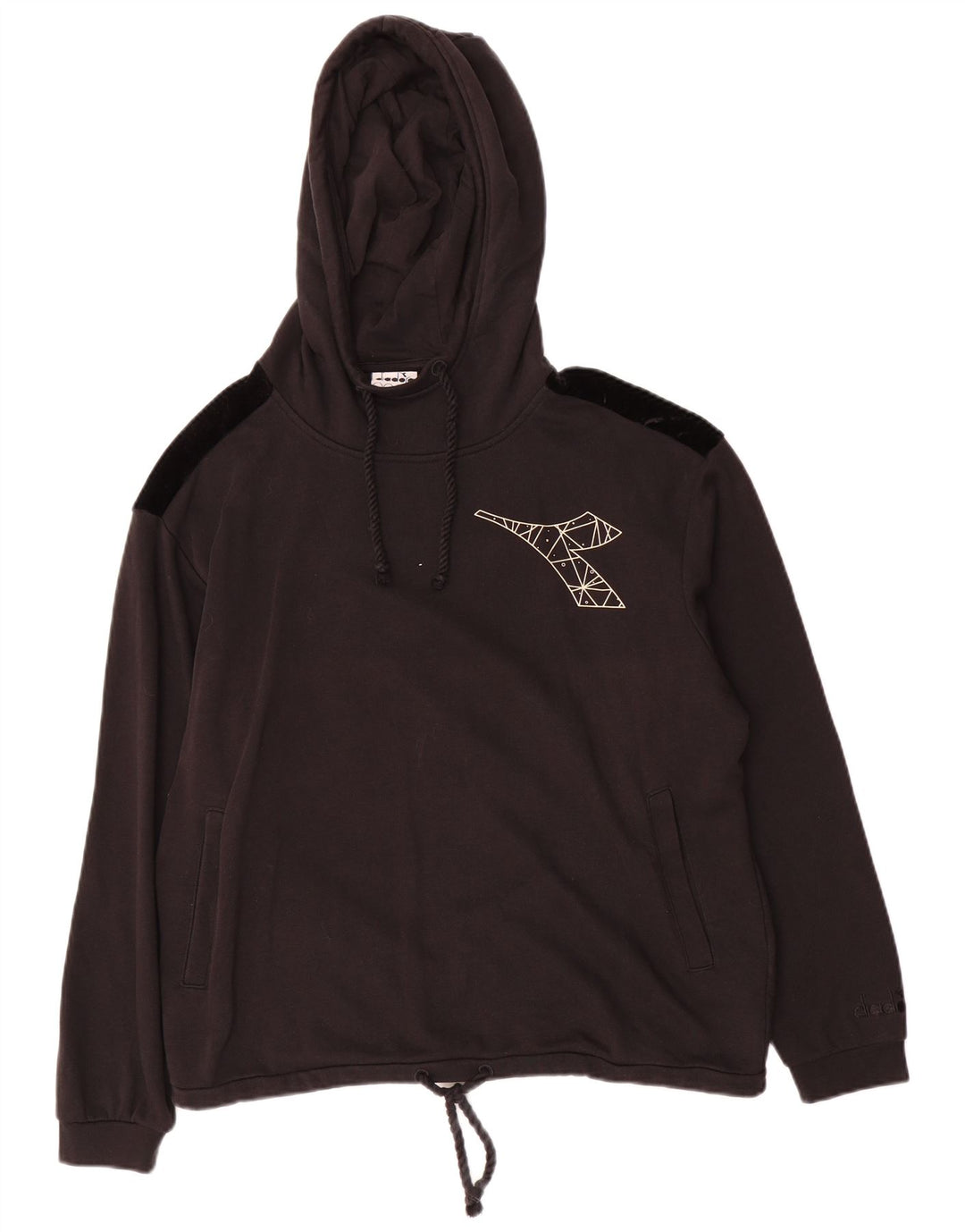 Suéter com capuz oversized feminino DIADORA Reino Unido 14 bloco cinza médio