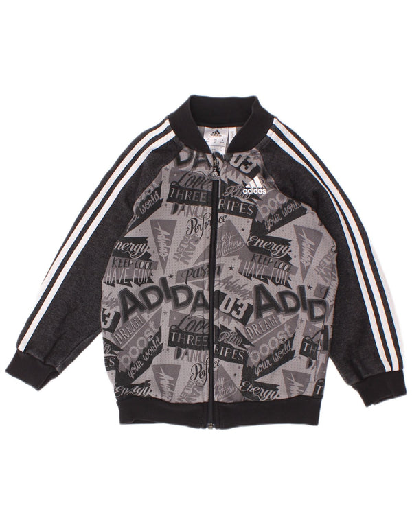 Jaqueta Adidas Boys Graphic Tracksuit Top 3-4 Anos Cinza Colorblock Algodão