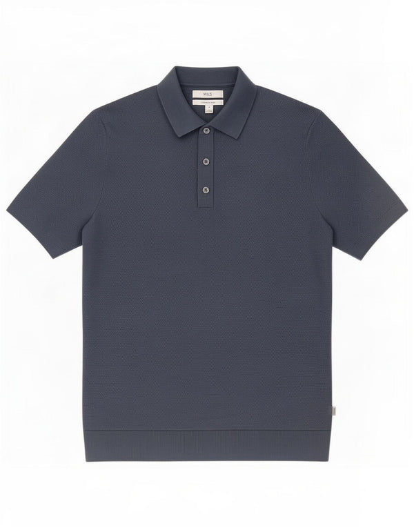 Marks & Spencer Mens Polo Shirt Medium Blue Cotton
