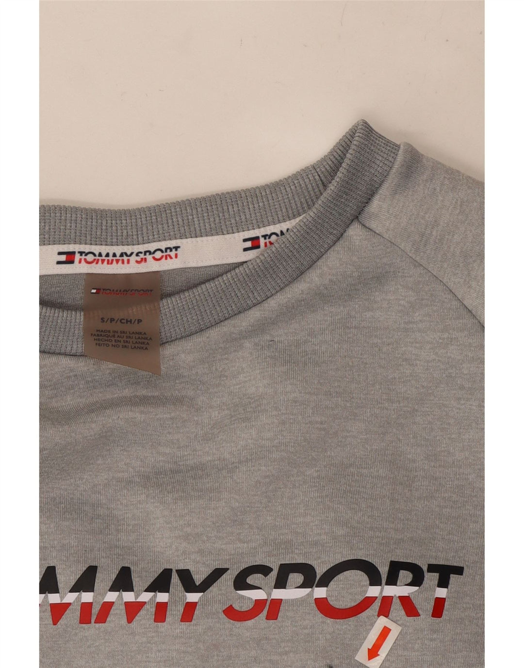 Suéter gráfico masculino TOMMY HILFIGER pequeno bloco colorido cinza